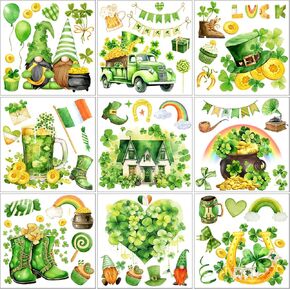 Cysincos Rub on Transfer for Crafts and Furniture,Iron on Transfers Stickers for Wood DIY Craft Supplies (Easter-9 pcs)