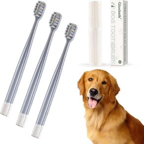 3-Pack Dual Head Dog Toothbrush, Pet Toothbrushes, Unique Dual-Sided Design, Oral Care Kit, for Dogs with Infrequent Brushing