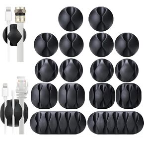 Cable Management Cable Clips, OHill 16 Pack White Adhesive Cord Holders, Ideal Cords Management for Organizing Cable Wires-Home, Office, Car, Desk & Nightstand in Kuwait