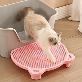 Litter Box Step,Cat Ramp with Filter Function,Elevated Cat Litter Box Ramp for Old Cat and Kitten,2 Heights Suitable for Various Litter Boxes (Grey)