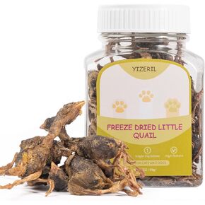 Freeze Dried Little Quail - Natural Healthy Dog Treats Human Grade Pure Fresh Ingredient High Protein Pet Food for Dogs Cats Training (3.5oz)