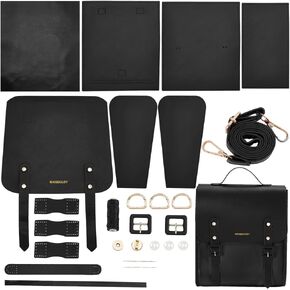 Wadorn DIY جلدية حقيبة ظهر حقيبة صنع ، PU College College School Craft Craft Kit Women Vintage Messenger Messenger Bag Material Tool Tool Figuredized Gift ، 10.6x12