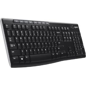 Logitech K270 Wireless Keyboard for Windows, 2.4 GHz Wireless, Full-Size, Number Pad, 8 Multimedia Keys, 2-Year Battery Life, Compatible with PC, Laptop, Black