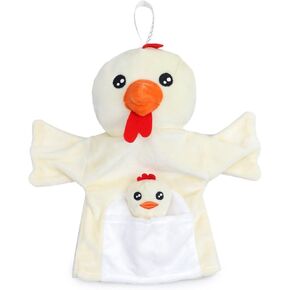 Hand Puppets Plush Animal Mum and Baby Handpuppets Toys for Imaginative Pretend Play Storytelling Early Education (Fox)