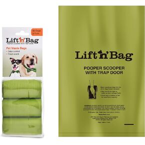 Neater Pets Lift N’ Bag Extra-Capacity Dog Poop Bags Rolls, 20% Thicker Leakproof Poop Bags for Dogs, Extra-Large Dog Pooper Scooper Refill Bags, 12 Rolls - 180 Count, Lavender Scent, 14.25" x 9.5"