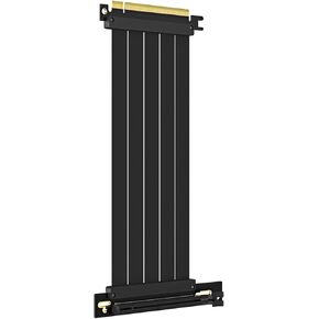 GLOTRENDS PCIe 4.0 X16 GPU Riser Cable طول 400 مم، زاوية أنثى 180 درجة، متوافق مع وحدات معالجة الرسومات Gen 4، مثل RTX4090-RTX3060، RX7900، RX6950XT-RX6500XT، إلخ (PCIE40-40-180)