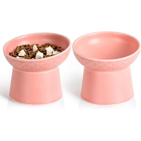 Yauyik مرتفعة وعاء القط أسود ، أوعية طعام قطة مرتفعة مع زاوية مائلة ، خالية من الإجهاد ، مضاد للقيء ، وعاء الماء الخزفي للقطط الكلاب الصغيرة تغذية ، 8 أوقية in Kuwait