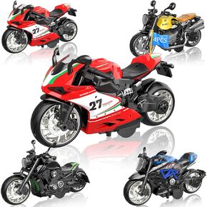 4 PCS Mini Toy Motorcycle - اسحب ألعاب الدراجات النارية مع ألعاب الصوتية والدراجات النارية الخفيفة لصبي طفل أو هدايا للألعاب للفتيات