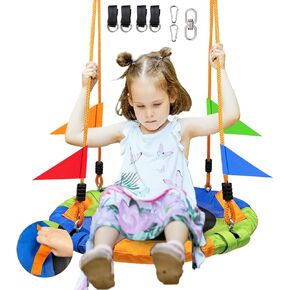 40 بوصة أرجوحة للأشجار للأطفال في الهواء الطلق ， SPIDER WEB TREE SWAND ، 850 رطلاً سعة الوزن ， 900D OXFORD مقاومة للماء مع مقابض ، مع 71 بوصة قابلة للانفصال حبل النايلون ， للفناء الخلفي ، ملعب (40 بوصة 3 ألعاب)