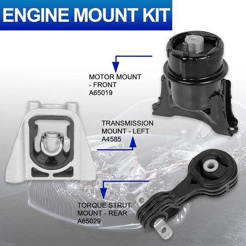 مجموعة حوامل محرك المحرك - متوافقة مع 1996 1997 1998 1999 2000 Honda Civic 1.6L استبدال #A6520 A6502 A6556 A6506 A6526 مجموعة من 5 in Kuwait