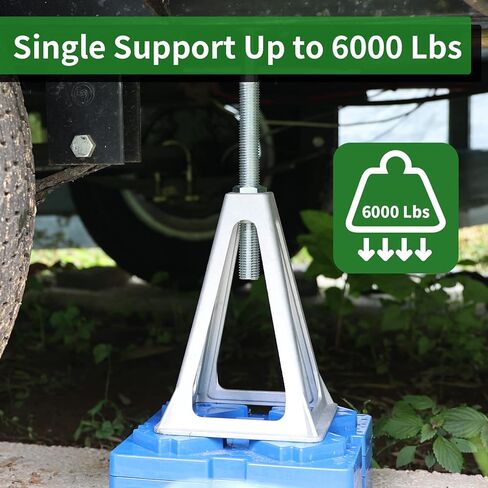 RVGUARD RV Stack Jacks 8 عبوات مع حقيبة تخزين، مقابس تثبيت من الألومنيوم لمقطورة RV، دعم فردي يصل إلى 6000 رطل، قابل للتعديل من 11 بوصة إلى 17 بوصة in Kuwait