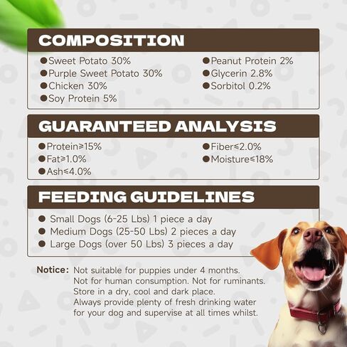 Duck Wrapped Double Sweet Potato Dog Treats, High Protein Duck Jerky Dog Treats Low Fat Dog Training Treats for Dog Snacks Soft Healthy Dog Chews for Small Medium Large Dogs 10.54oz in Kuwait