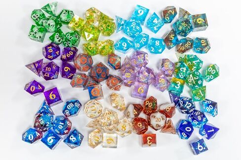 1985 Games Sweetheart Dice, Set of 7 Polyhedral Dice, Wide Range of Patterns, Gaming Dice, Suitable for Role Playing, Table Games (Sweetheart Pack of 1) in Kuwait