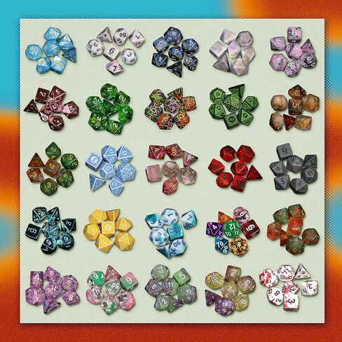 1985 Games Sweetheart Dice, Set of 7 Polyhedral Dice, Wide Range of Patterns, Gaming Dice, Suitable for Role Playing, Table Games (Sweetheart Pack of 1) in Kuwait