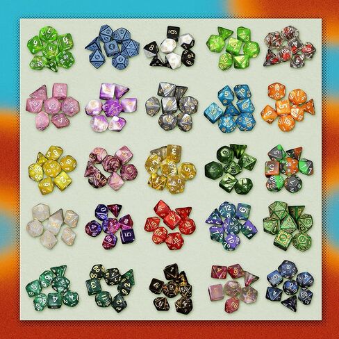 1985 Games Sweetheart Dice, Set of 7 Polyhedral Dice, Wide Range of Patterns, Gaming Dice, Suitable for Role Playing, Table Games (Sweetheart Pack of 1) in Kuwait