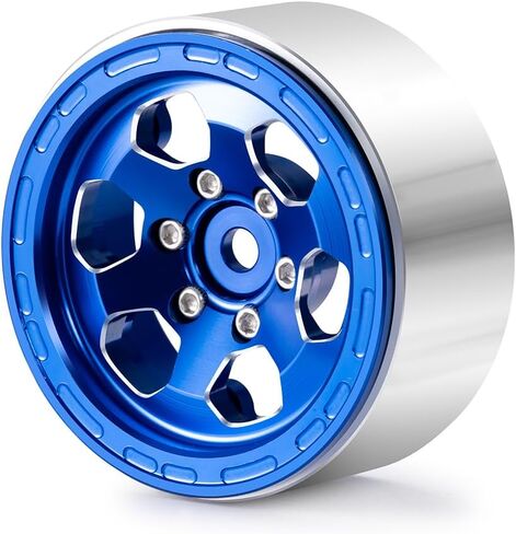 MOHERO 4Pcs 1.3 Aluminium Beadlock Wheel Rims for 1/18 1/24 RC Crawler TRX4M Axial SCX24 Upgrade Parts (Black) in Kuwait