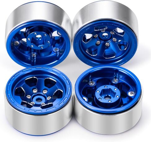 MOHERO 4Pcs 1.3 Aluminium Beadlock Wheel Rims for 1/18 1/24 RC Crawler TRX4M Axial SCX24 Upgrade Parts (Black) in Kuwait