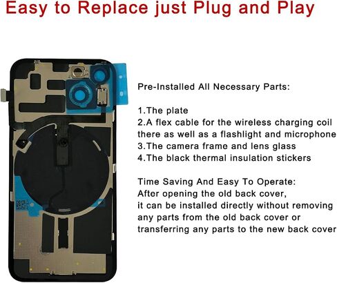 Rear Back Glass Replacement for iPhone 16 Pro Max 6.9-inches with Reparing Tool Kit and All Necessary Parts (Black Titanium) in Kuwait