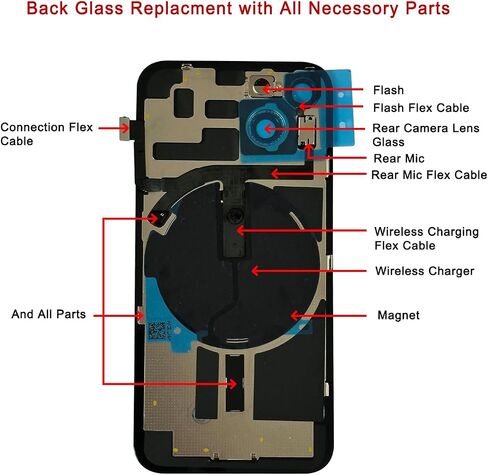 Rear Back Glass Replacement for iPhone 16 Pro Max 6.9-inches with Reparing Tool Kit and All Necessary Parts (Black Titanium) in Kuwait