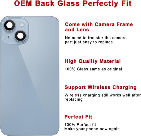 Rear Back Glass Replacement for iPhone 16 Pro Max 6.9-inches with Reparing Tool Kit and All Necessary Parts (Black Titanium) in Kuwait