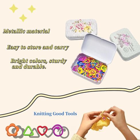 Wonafa 50Pcs Round Metal Stitch Markers,Metal Colorful Crochet Stitch Markers,with Storage Box for Crocheting Clothing Tag DIY Craft Project (Orbicular-50Pcs) in Kuwait