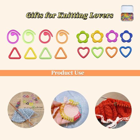 Wonafa 50Pcs Round Metal Stitch Markers,Metal Colorful Crochet Stitch Markers,with Storage Box for Crocheting Clothing Tag DIY Craft Project (Orbicular-50Pcs) in Kuwait