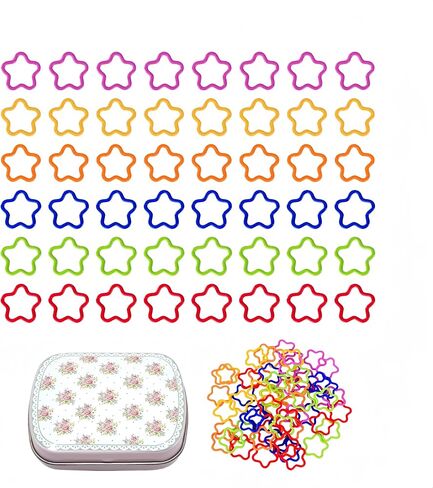 Wonafa 50Pcs Round Metal Stitch Markers,Metal Colorful Crochet Stitch Markers,with Storage Box for Crocheting Clothing Tag DIY Craft Project (Orbicular-50Pcs) in Kuwait