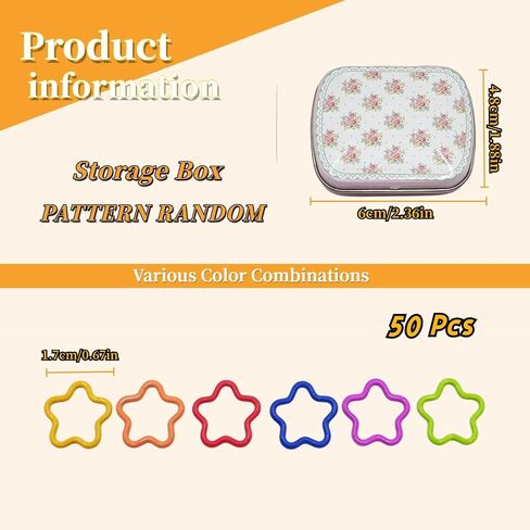 Wonafa 50Pcs Round Metal Stitch Markers,Metal Colorful Crochet Stitch Markers,with Storage Box for Crocheting Clothing Tag DIY Craft Project (Orbicular-50Pcs) in Kuwait
