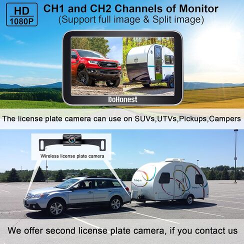 DoHonest Wireless Backup Camera Magnetic: Scratch-Proof Truck Trailer Hitch Rear View Camera HD 1080P No Wiring No Drilling Rechargeable 5 Inch Monitor System for Car RV Camper -V35 in Saudi Arabia
