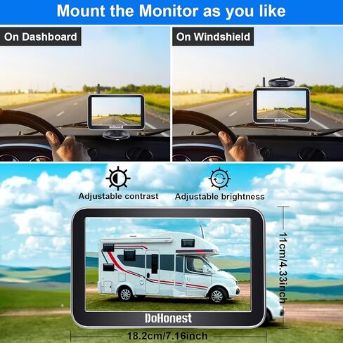 DoHonest Wireless Backup Camera Magnetic: Scratch-Proof Truck Trailer Hitch Rear View Camera HD 1080P No Wiring No Drilling Rechargeable 5 Inch Monitor System for Car RV Camper -V35 in Saudi Arabia