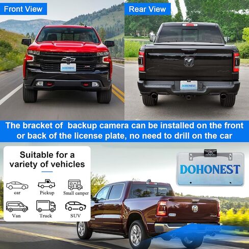 DoHonest Wireless Backup Camera Magnetic: Scratch-Proof Truck Trailer Hitch Rear View Camera HD 1080P No Wiring No Drilling Rechargeable 5 Inch Monitor System for Car RV Camper -V35 in Saudi Arabia