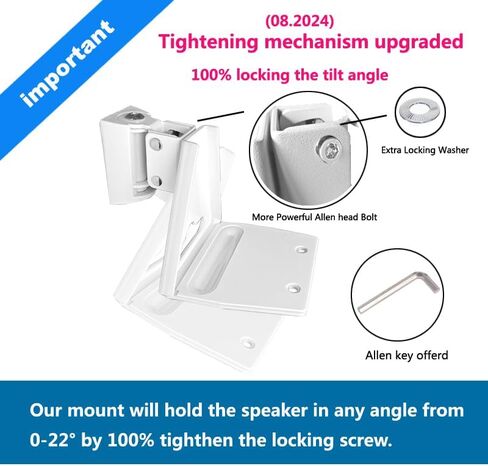 مجموعة زوج من دعامات التثبيت على الحائط (قطعتان) لمكبر صوت Sonos Era 300 (تشمل قطعتين، دوارة وإمالة، معدن قوي، طلاء نهائي متين، سهل التركيب، متوافق مع Sonos Era 300، زوج أبيض) in Kuwait