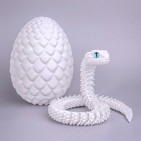 3D Printed Snake Egg with Snake Inside,3D Printed Animals,Like Movable Snake Realistic Slithering Design,18inch Snake (Gold) in Kuwait
