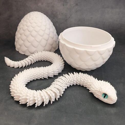 3D Printed Snake Egg with Snake Inside,3D Printed Animals,Like Movable Snake Realistic Slithering Design,18inch Snake (Gold) in Kuwait