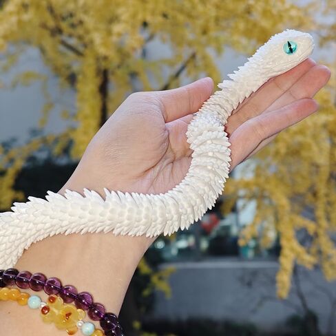 3D Printed Snake Egg with Snake Inside,3D Printed Animals,Like Movable Snake Realistic Slithering Design,18inch Snake (Gold) in Kuwait