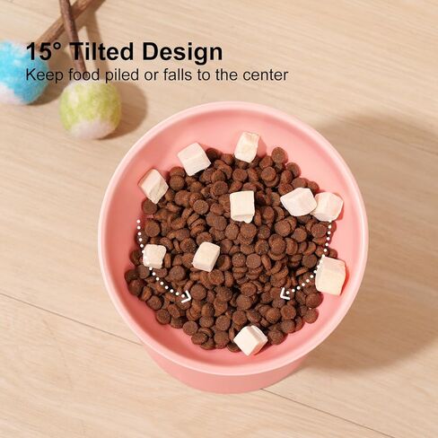 YauYik Raised Cat Bowl Black, Elevated Cat Food Bowls with Tilted Angle, Stress Free, Anti Vomiting, Ceramic Water Bowl for Cats Small Dogs Feeding Dish, 8 Ounces in Kuwait