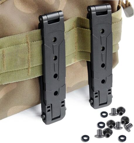 JvBto Belt/Vest Attachment Clips, Molle Vest Accessories Clip, Molle Belt Adapter (6 Pieces,Black) in Saudi Arabia