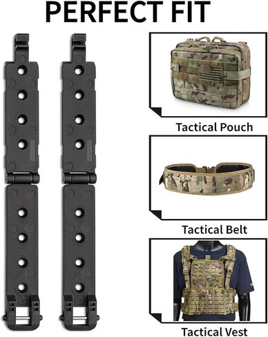 JvBto Belt/Vest Attachment Clips, Molle Vest Accessories Clip, Molle Belt Adapter (6 Pieces,Black) in Saudi Arabia