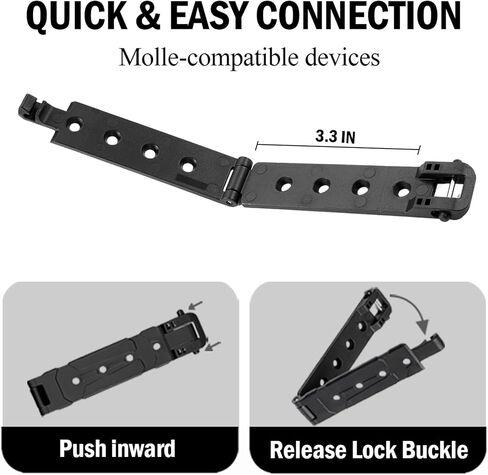 JvBto Belt/Vest Attachment Clips, Molle Vest Accessories Clip, Molle Belt Adapter (6 Pieces,Black) in Saudi Arabia