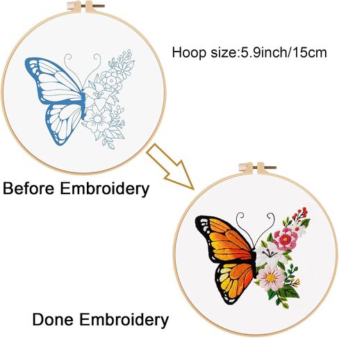 Louise Maelys Embroidery Kit for Beginners,Canvas Makeup Bag,Cross Stitch Kits for Adults,Arts Crafts Needlepoint-Daisy Floral Pattern in Kuwait