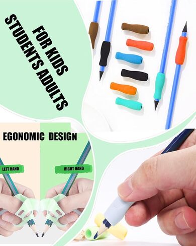 Pencil Grips for Kids Handwriting,10 Pack Pencil Grippers Holder Posture Correction for Preschooler Training, Soft Silicone Foam Pen Writing Aid Tool for Preschooler Kids Students in Saudi Arabia