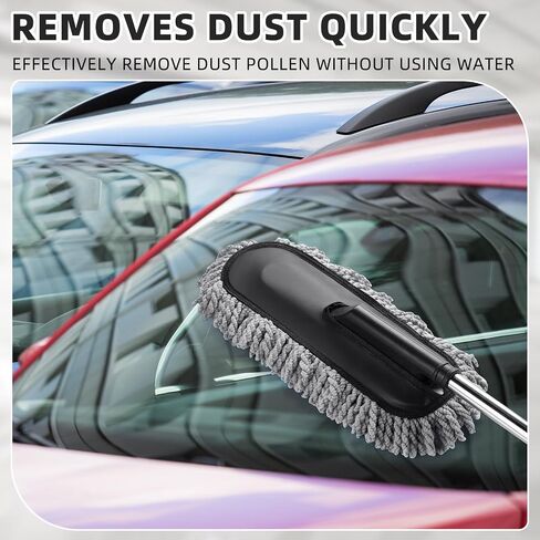 2 Pack Microfiber Car Duster with Extendable Handle for Cleaning Car Dust Brush Set for Car Exterior Interior Cleaning Tools in Saudi Arabia