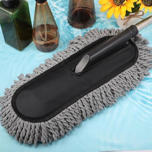 2 Pack Microfiber Car Duster with Extendable Handle for Cleaning Car Dust Brush Set for Car Exterior Interior Cleaning Tools in Saudi Arabia