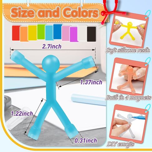 10 Pack Magnetic People, Magnetic Men Magnet Toys, Magnet Men Fidget Toys Fun Magnets, Cute Fridge Magnets Refrigerator Magnets for Locker, Travel Toys, Magnetic People Figures for Adults in Kuwait