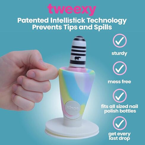 tweexy مفصلات غير قابلة للطلاء غير قابلة لطلاء الزجاجة | حامل حامل الأظافر المضاد للتجول ، مائلة ، شفط intellistick airlock | لوحة الظفر ، أدوات فن الأظافر | ملحقات طلاء الأظافر (Zen Green) in Kuwait