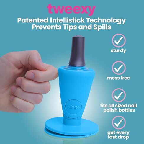 tweexy مفصلات غير قابلة للطلاء غير قابلة لطلاء الزجاجة | حامل حامل الأظافر المضاد للتجول ، مائلة ، شفط intellistick airlock | لوحة الظفر ، أدوات فن الأظافر | ملحقات طلاء الأظافر (Zen Green) in Kuwait