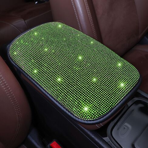 Diamond Center Console Cover Bling Arm Rest Cover for Car Armrest Cover Women Girl 7.5" x 11",Black in Saudi Arabia