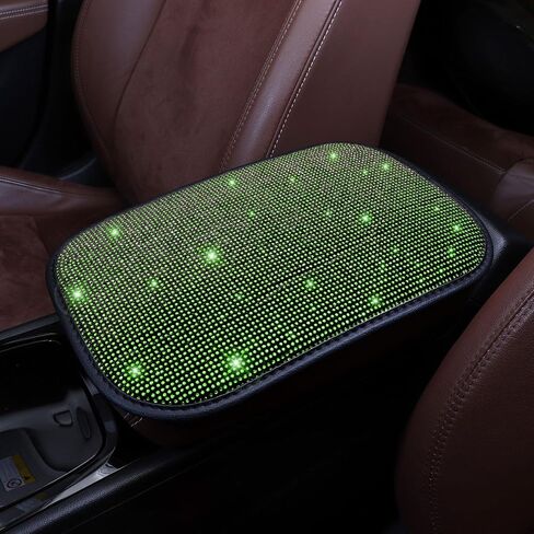 Diamond Center Console Cover Bling Arm Rest Cover for Car Armrest Cover Women Girl 7.5" x 11",Black in Saudi Arabia