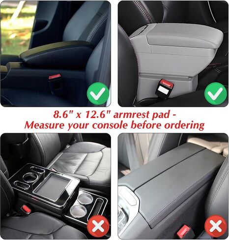 Diamond Center Console Cover Bling Arm Rest Cover for Car Armrest Cover Women Girl 7.5" x 11",Black in Saudi Arabia