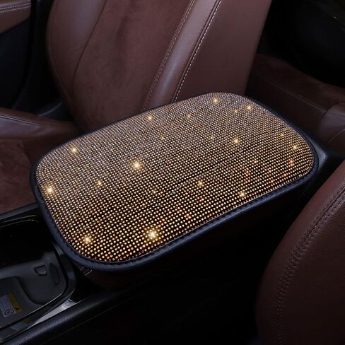 Diamond Center Console Cover Bling Arm Rest Cover for Car Armrest Cover Women Girl 7.5" x 11",Black in Saudi Arabia